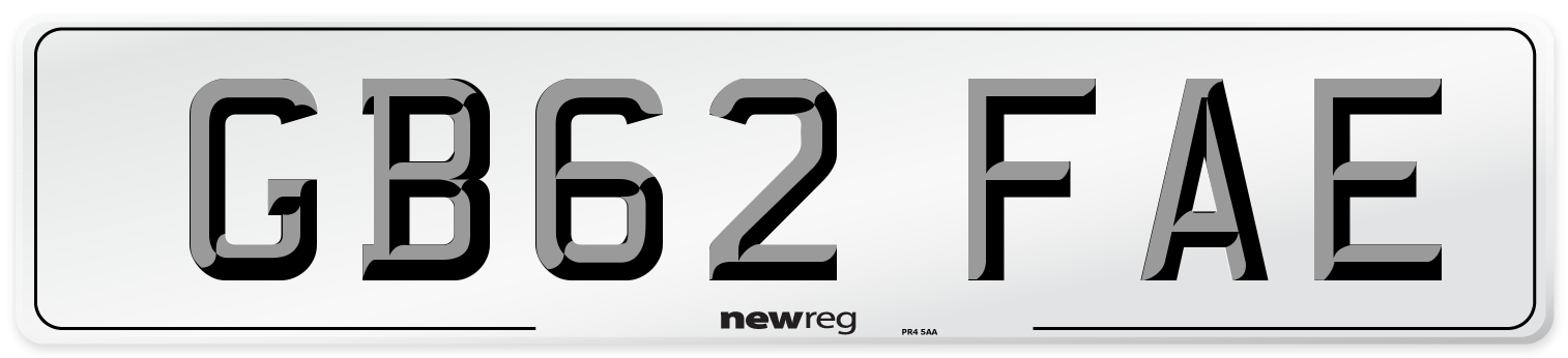 GB62 FAE Number Plate from New Reg